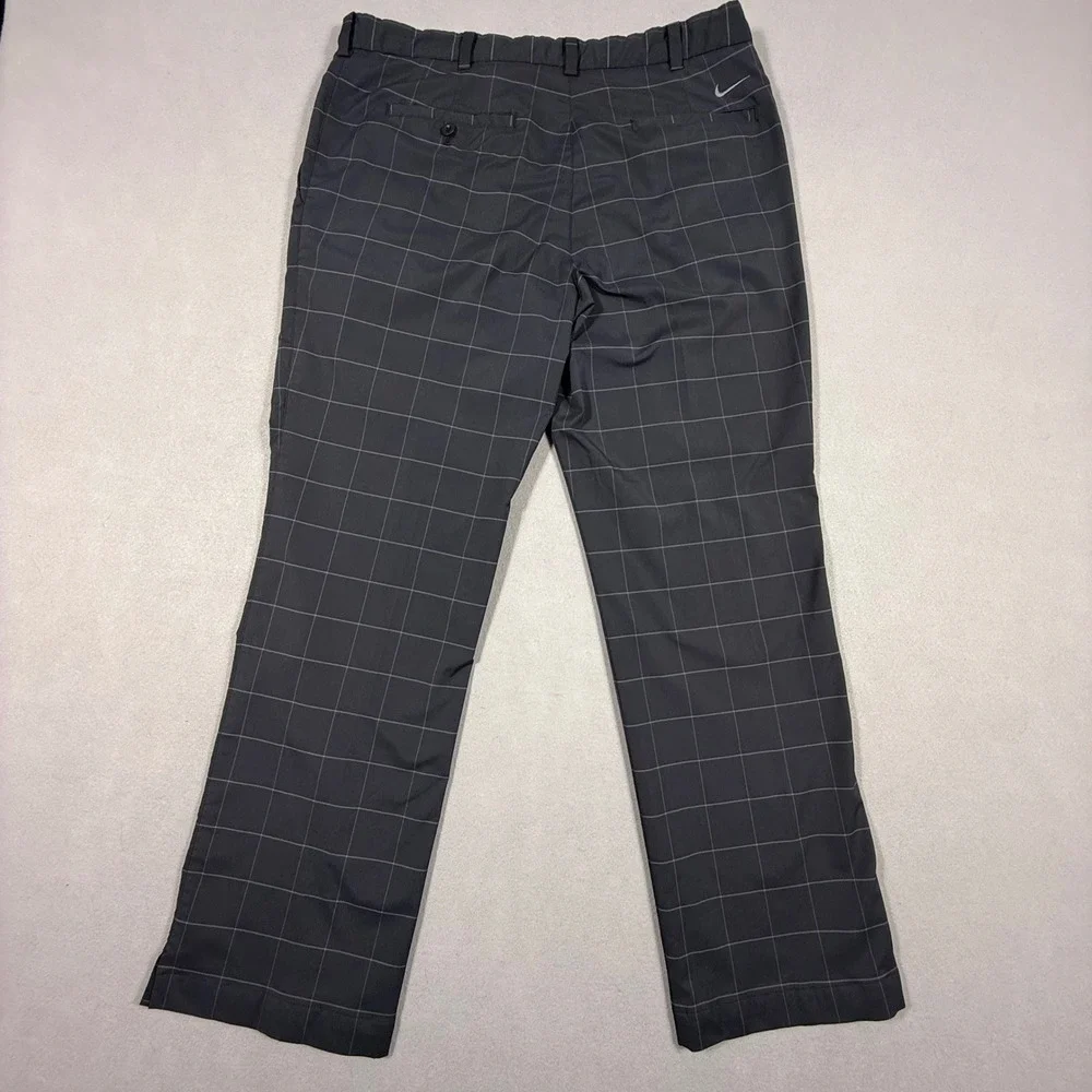 Nike Golf Tour Performance Dri-FIT Pants Mens 35x30 Black Plaid Windowpane Check